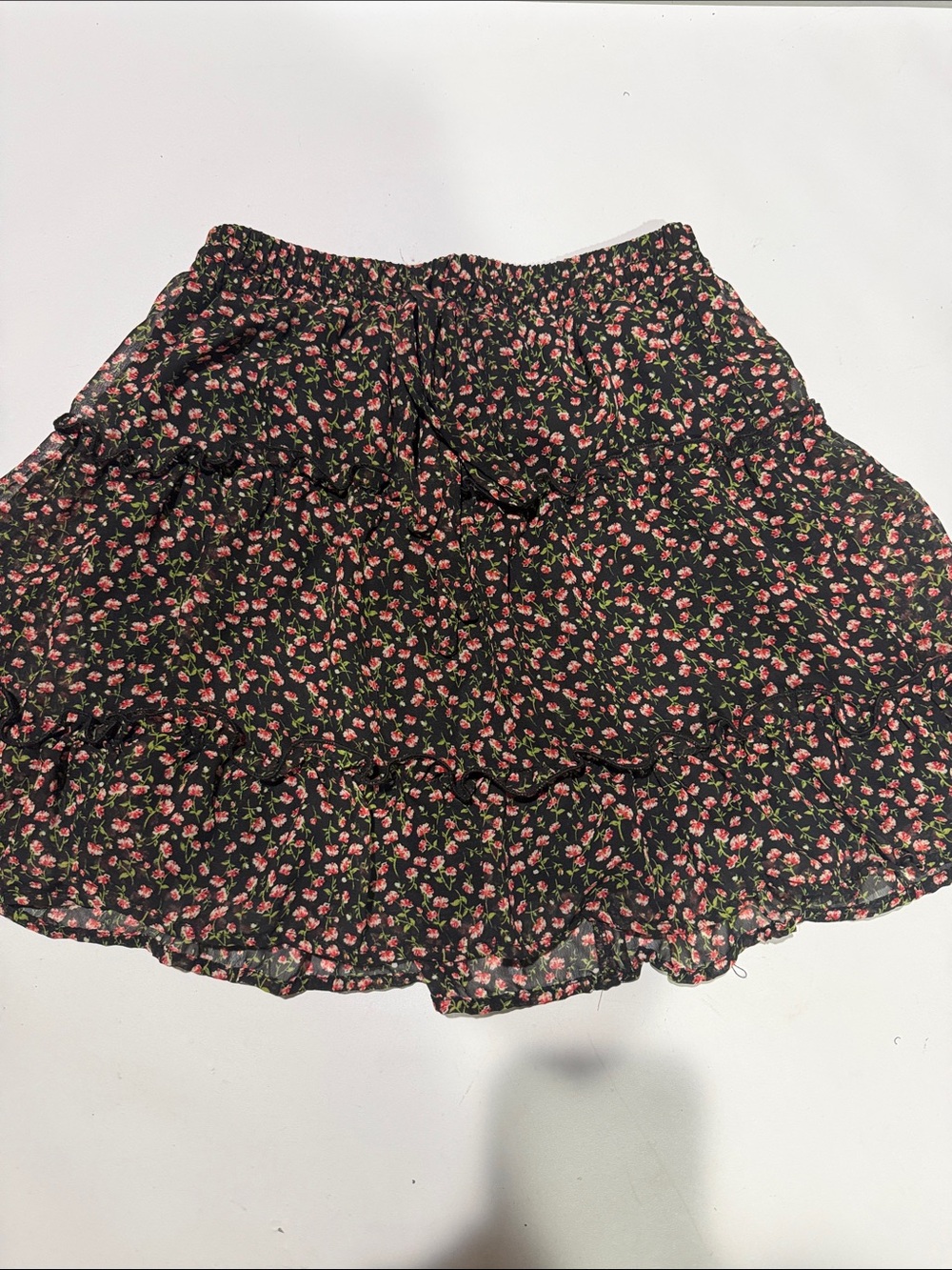Sienna Sky Black Floral Tiered Skater Skirt